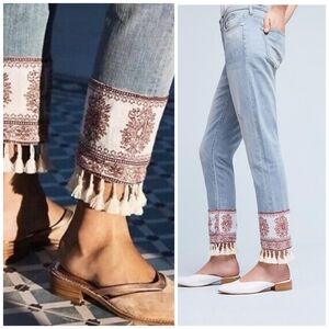 ANTHROPOLOGIE Pilcro Hyphen boho tassel jeans 28